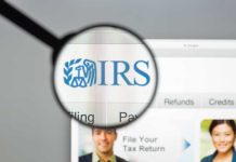Magnifying glass over IRS website