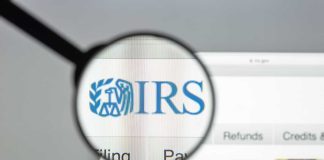 Magnifying glass over IRS website