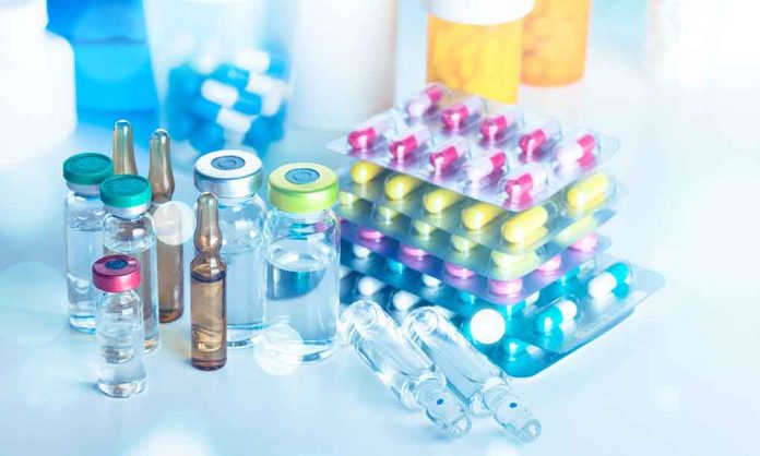 1298903665 featured image Vials and blister packs of pills on table