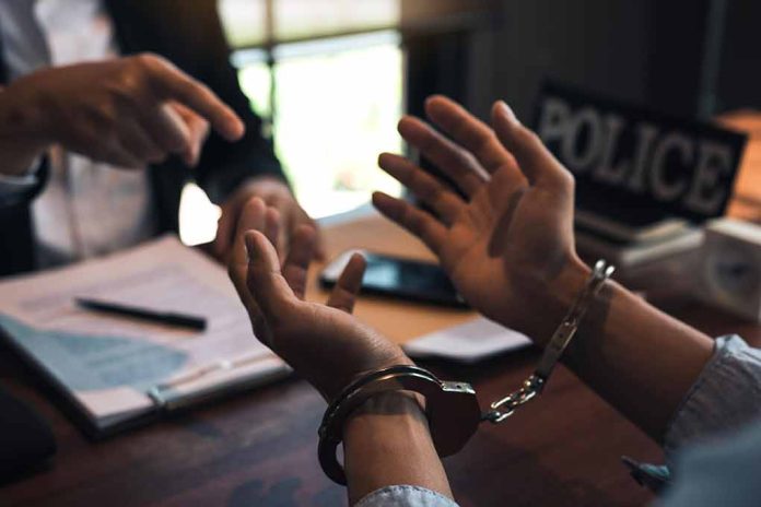 1669066165 featured image Handcuffed person talking with officer at desk