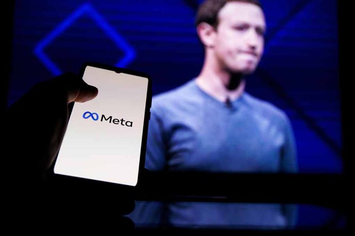 2146826979 featured image Phone displaying Meta logo in front of presentation