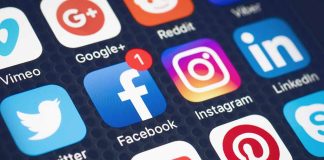 Social media app icons displayed on a smartphone screen