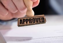 Approved stamped on a document