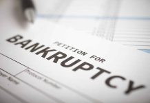 Petition for bankruptcy document with pen