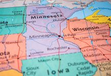 Map highlighting Minnesota
