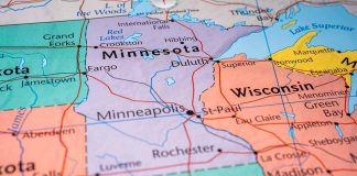 Map highlighting Minnesota
