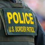Police US Border Patrol uniform closeup