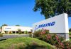 Boeing office building and sign with logo